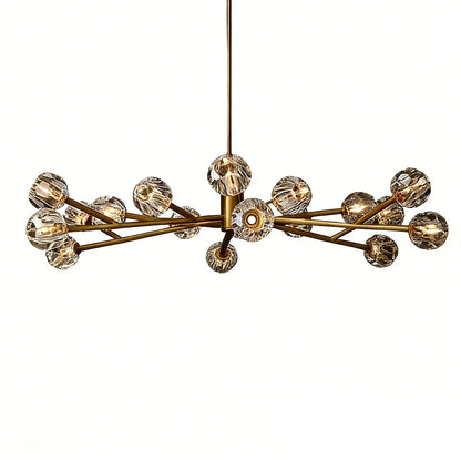 Hand-Cut Crystal Orb Branching Chandelier