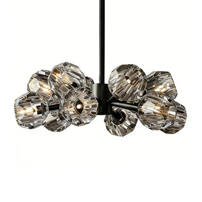 Hand-Cut Crystal Orb Branching Chandelier