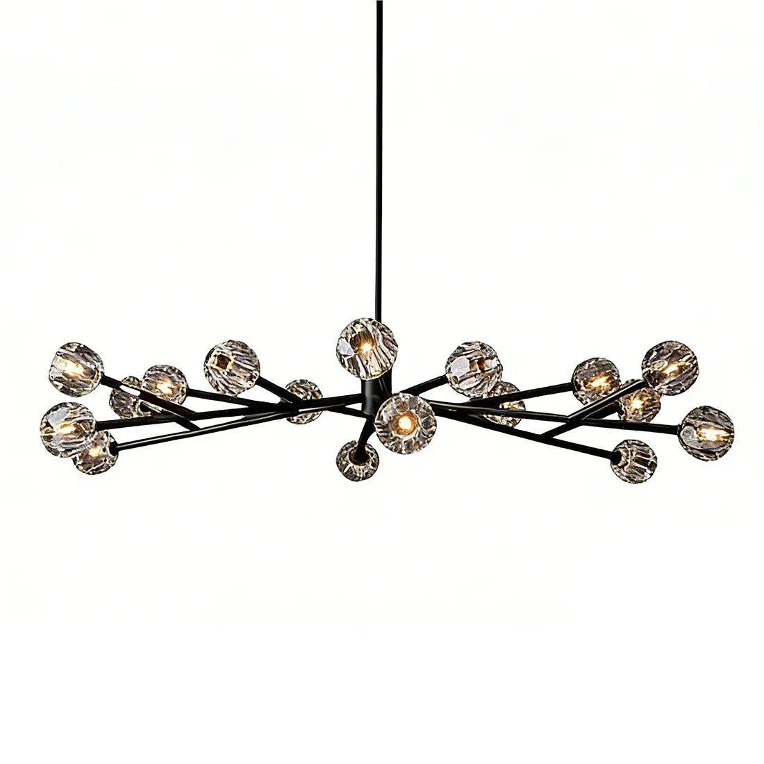 Hand-Cut Crystal Orb Branching Chandelier