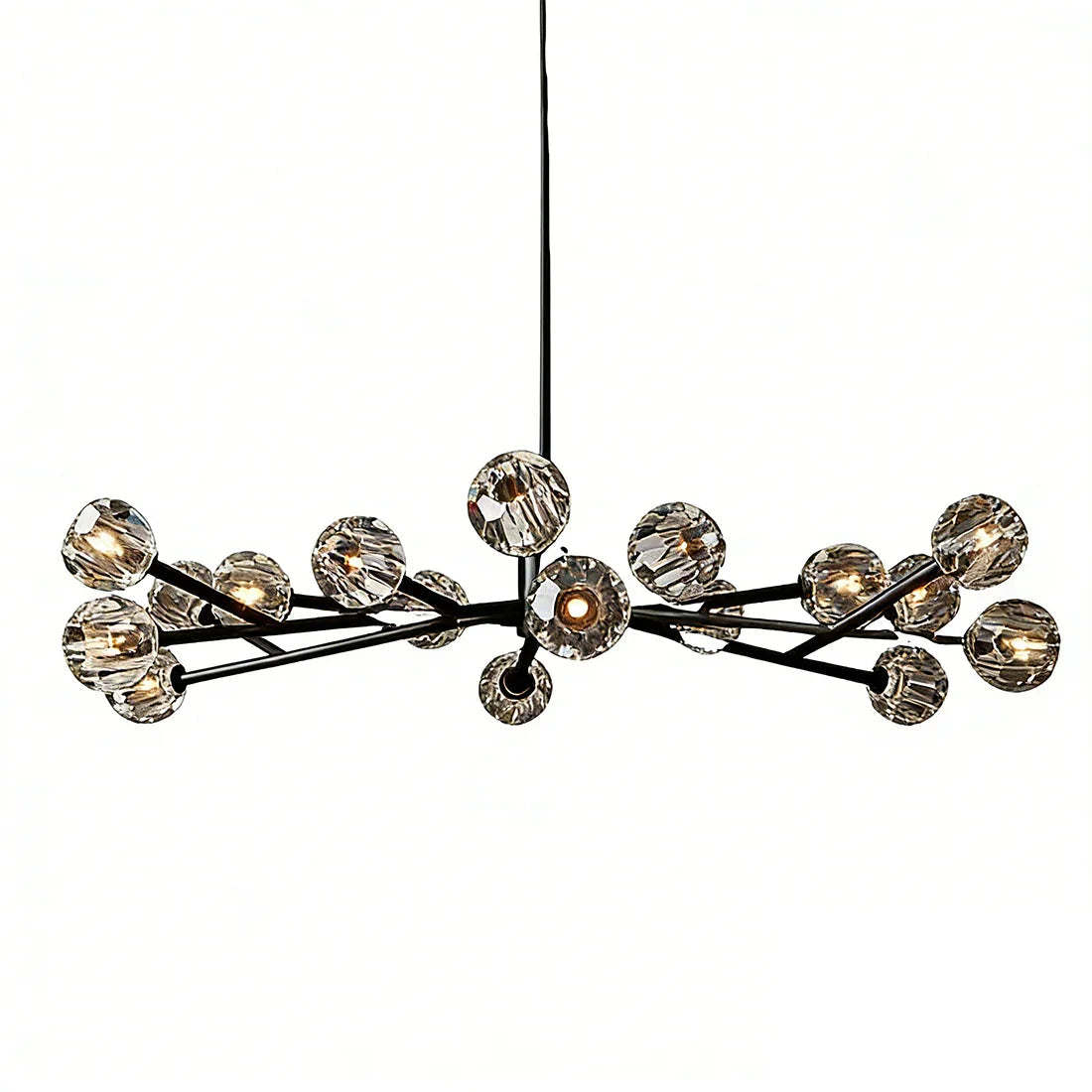 Hand-Cut Crystal Orb Branching Chandelier