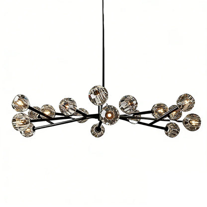 Hand-Cut Crystal Orb Branching Chandelier