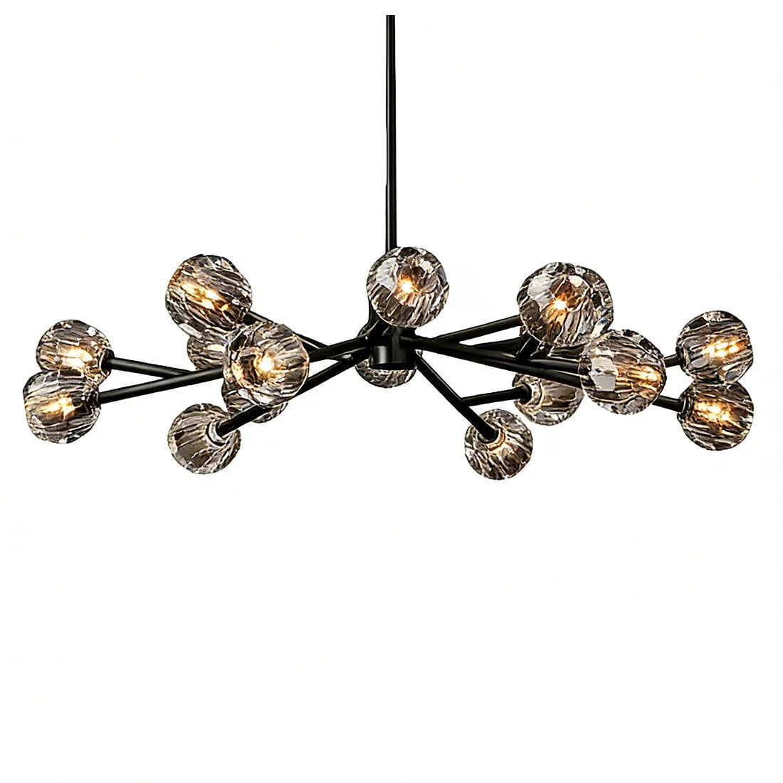 Hand-Cut Crystal Orb Branching Chandelier