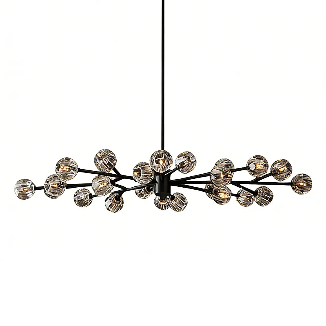 Hand-Cut Crystal Orb Branching Chandelier