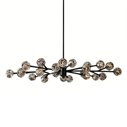 Hand-Cut Crystal Orb Branching Chandelier