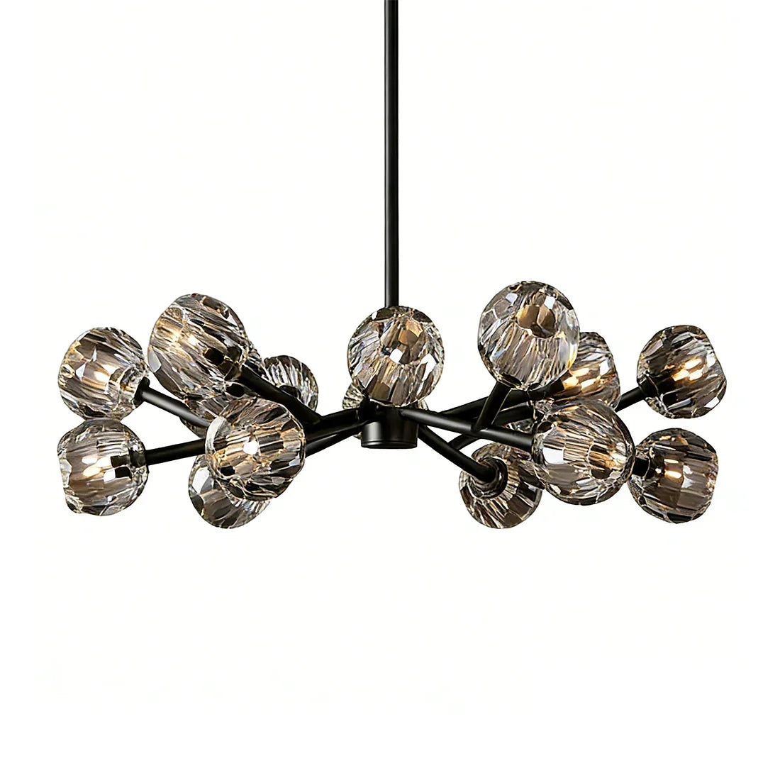 Hand-Cut Crystal Orb Branching Chandelier