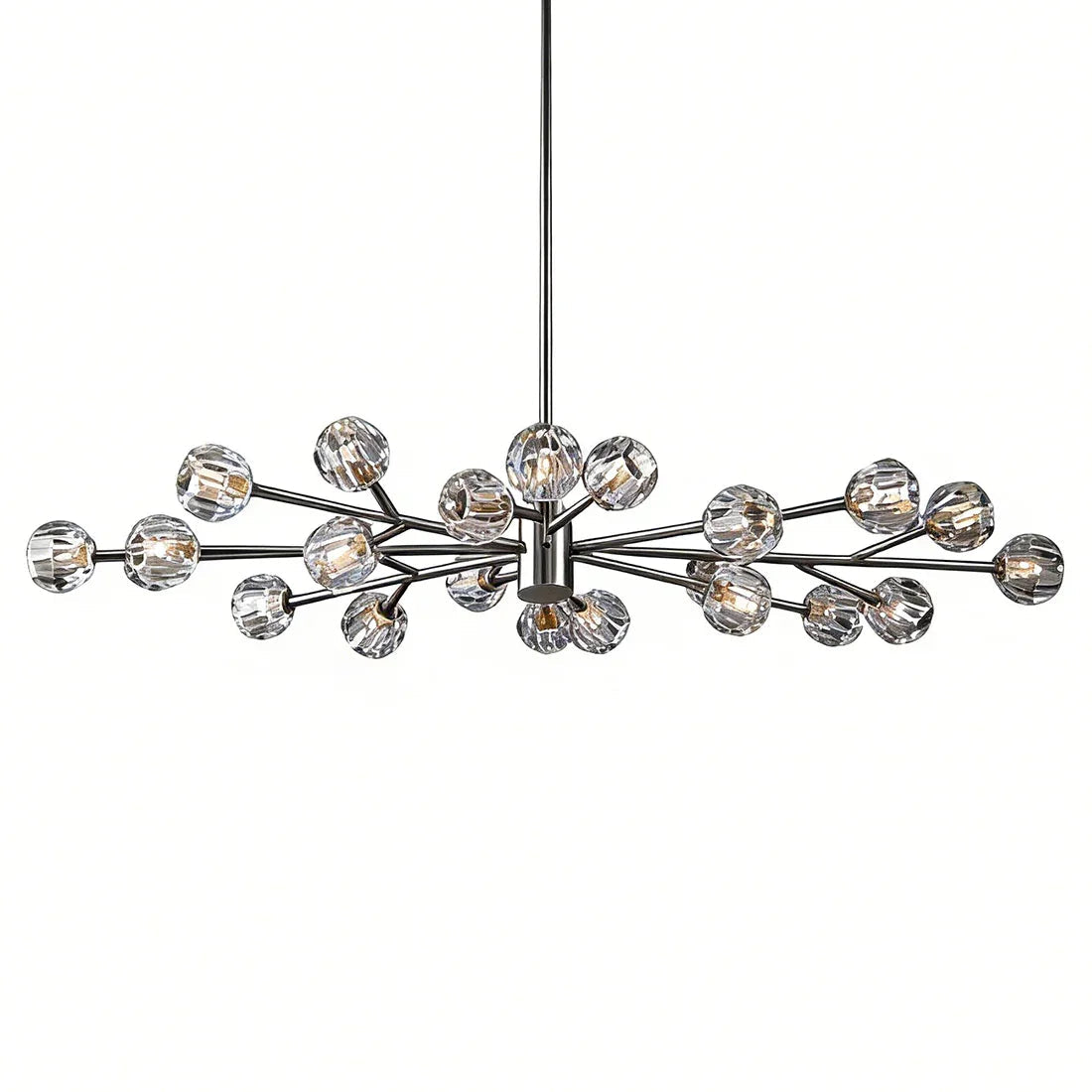 Hand-Cut Crystal Orb Branching Chandelier