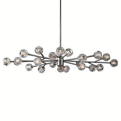 Hand-Cut Crystal Orb Branching Chandelier