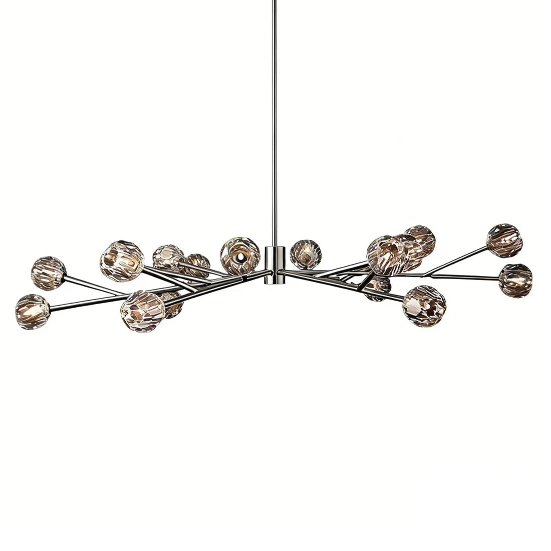 Hand-Cut Crystal Orb Branching Chandelier