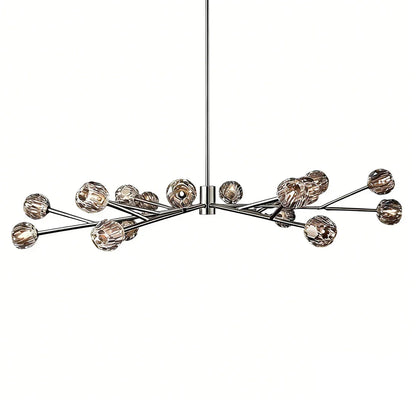 Hand-Cut Crystal Orb Branching Chandelier