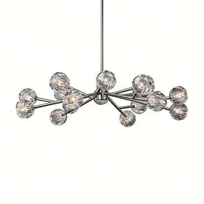 Hand-Cut Crystal Orb Branching Chandelier