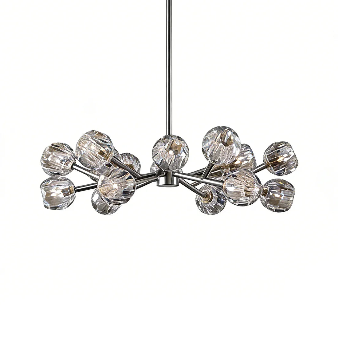 Hand-Cut Crystal Orb Branching Chandelier