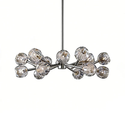 Hand-Cut Crystal Orb Branching Chandelier