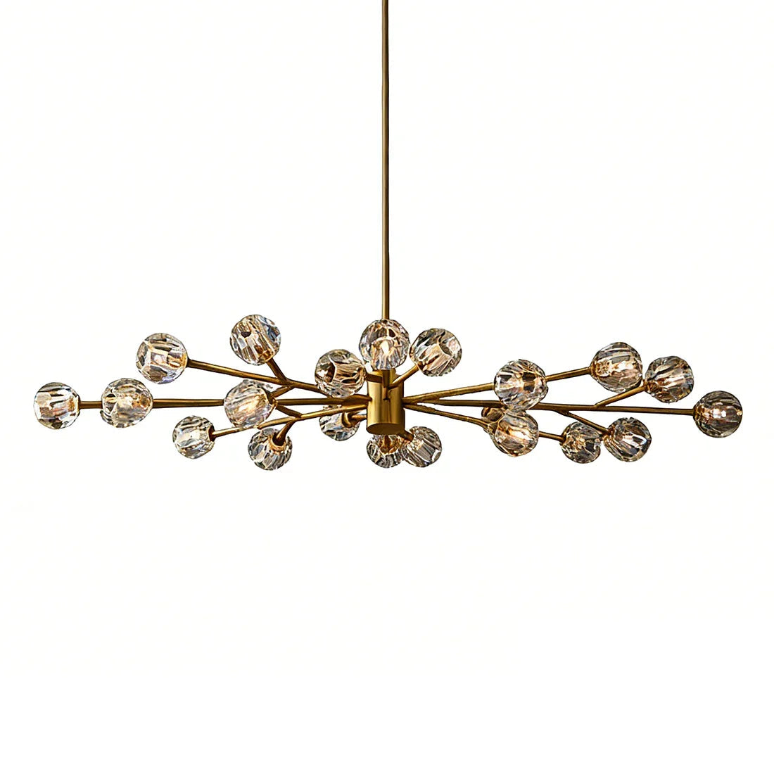 Hand-Cut Crystal Orb Branching Chandelier