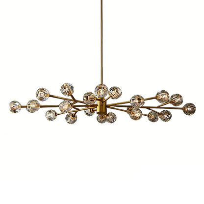 Hand-Cut Crystal Orb Branching Chandelier