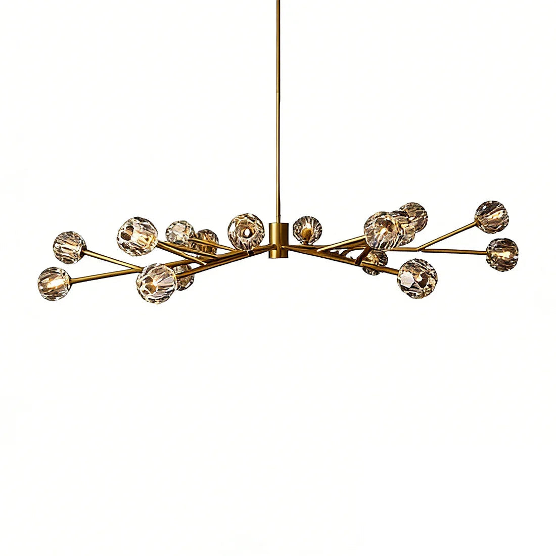 Hand-Cut Crystal Orb Branching Chandelier