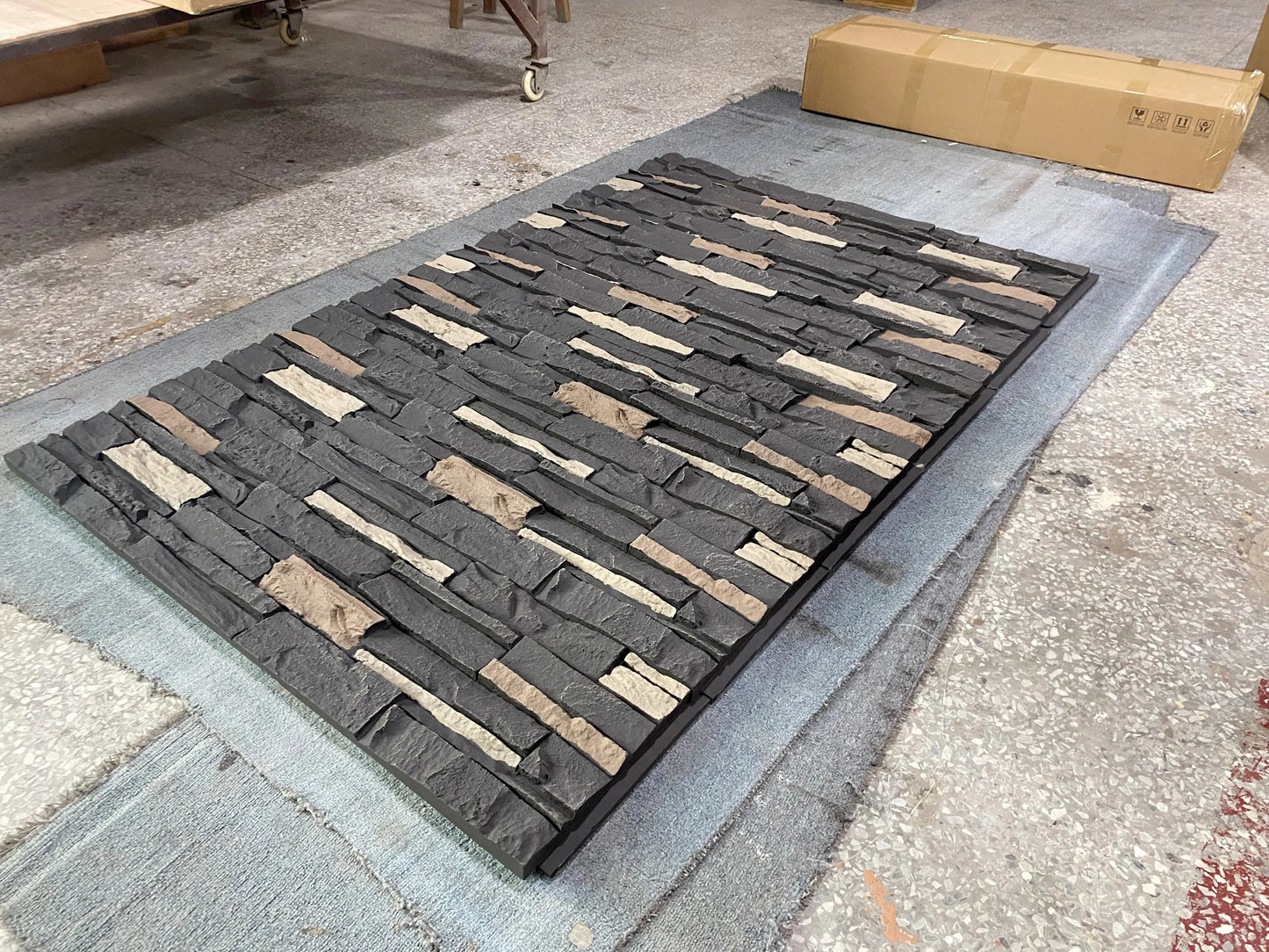 Hausvita Faux Stone Wall Siding Panel, PU Stone Veneer Exterior, 46.46" x 13"