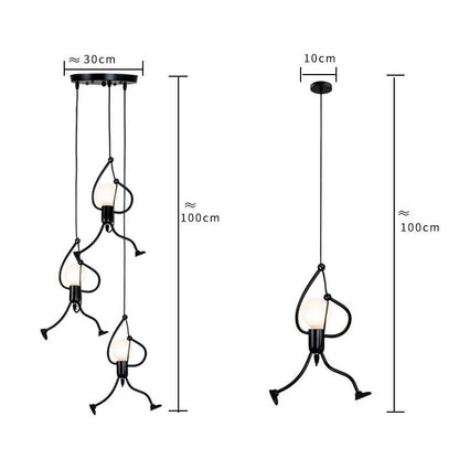Industrial Metal Pendant Light, Creative Cartoon Ceiling Light Fixture, Indoor Hanging Lamp, Modern Minimalist Lamps for Bedrooms Loft Study Restaurant Entryway Foyer, E27 Great decoration for Bedroom and Kids Room