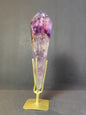 Amethyst Polished Scepter Wand on Metal Stand