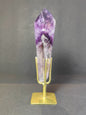 Amethyst Polished Scepter Wand on Metal Stand