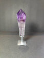 Amethyst Polished Scepter Wand on Metal Stand