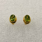 Gold Vermeil Bezeled Oval Peridot Post Earrings