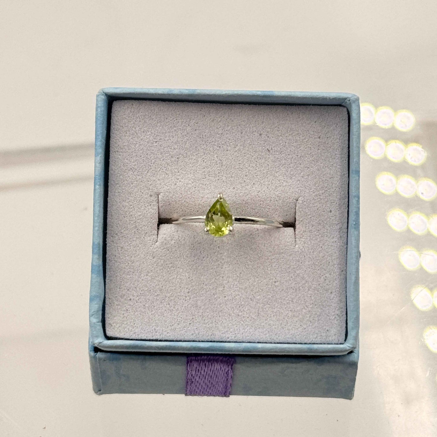 Dainty Peridot Ring