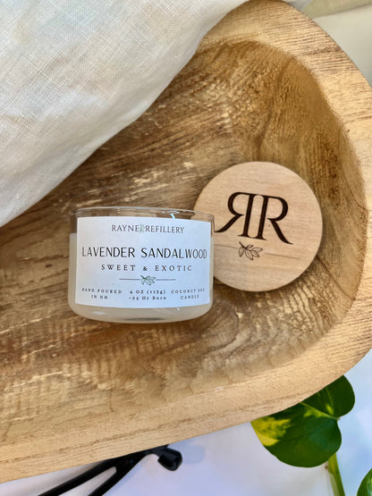 Lavender Sandalwood – Clean Burning Vegan Coconut Soy Candle