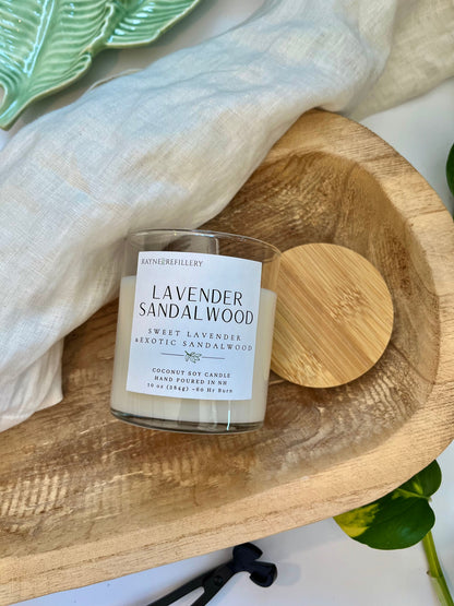 Lavender Sandalwood – Clean Burning Vegan Coconut Soy Candle