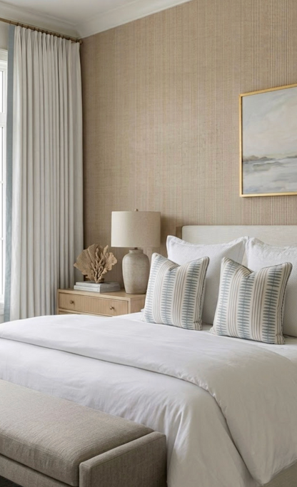 Indo Stripe Pillow Cover in Seaglass, Thibaut Pillows