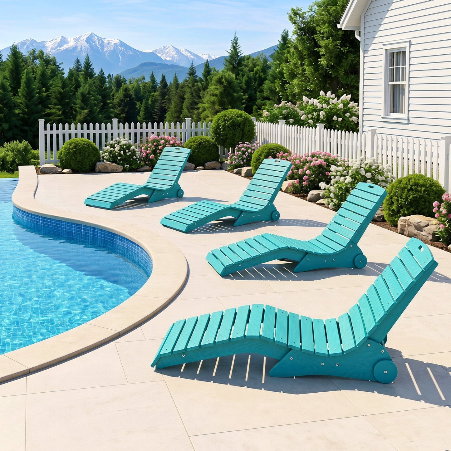 In-Pool Lounge Chair with Weighted Anti-Floating Design 450 LBS for Baja Shelf