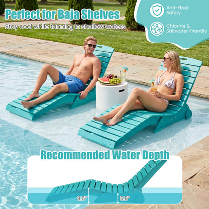 In-Pool Lounge Chair with Weighted Anti-Floating Design 450 LBS for Baja Shelf
