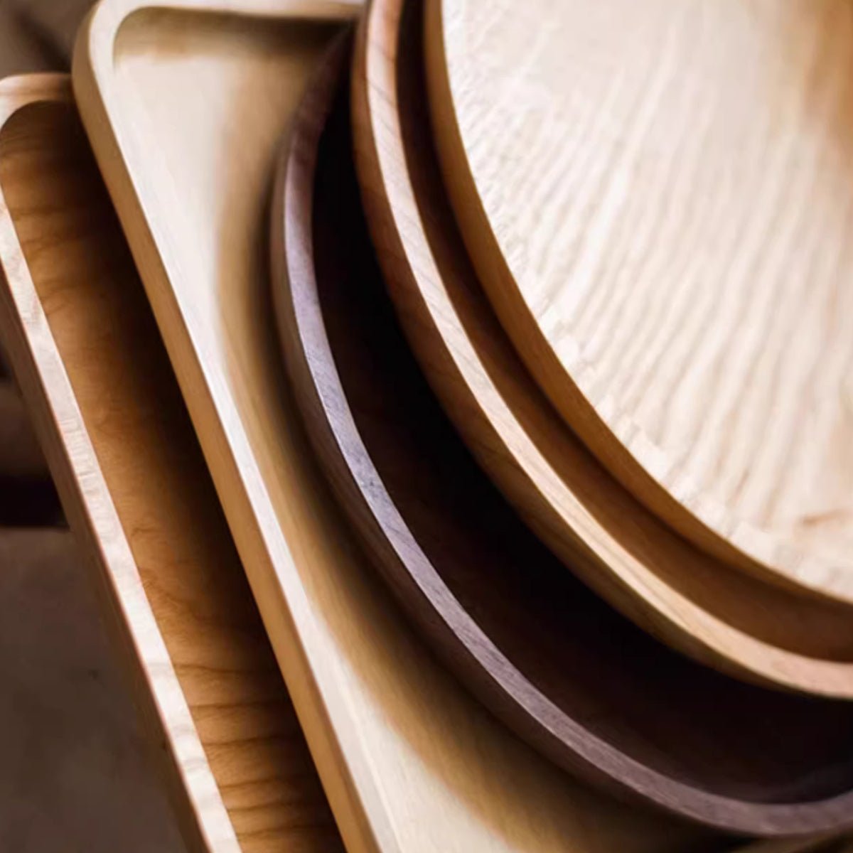 Natural Wood Plate Serving Tray
