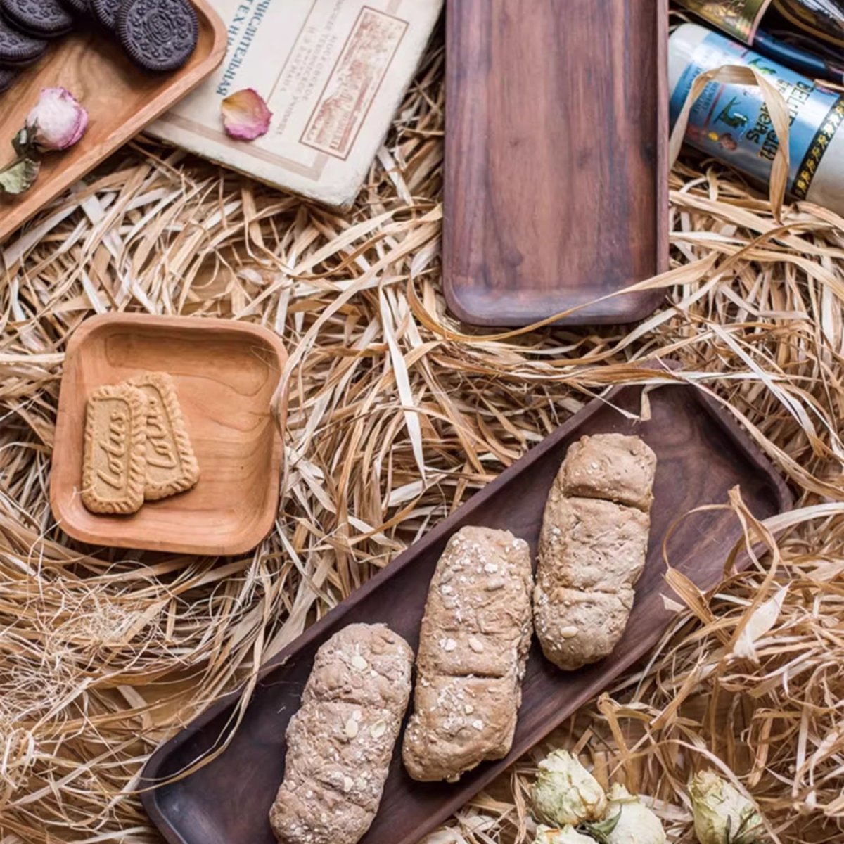 Solid Wood Snack Plate