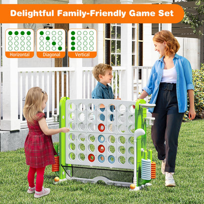 Jumbo 4-to-Score Game with Ring-toss and Basketball Hoop