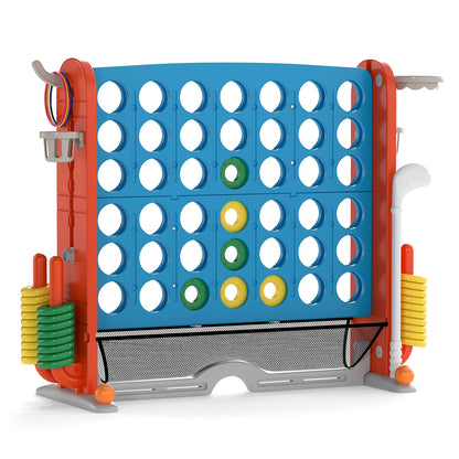 Jumbo 4-to-Score Game with Ring-toss and Basketball Hoop