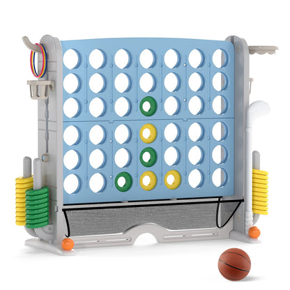 Jumbo 4-to-Score Game with Ring-toss and Basketball Hoop