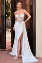 Ladivine KV1131W Strapless Fitted Sleek Luminous Embellished Wedding Gown