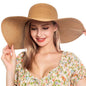 Women's Solid Floppy Straw Sun Hat