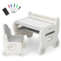 Kids Drawing Table and Chair Set with Watercolor Pens and Blackboard Eraser