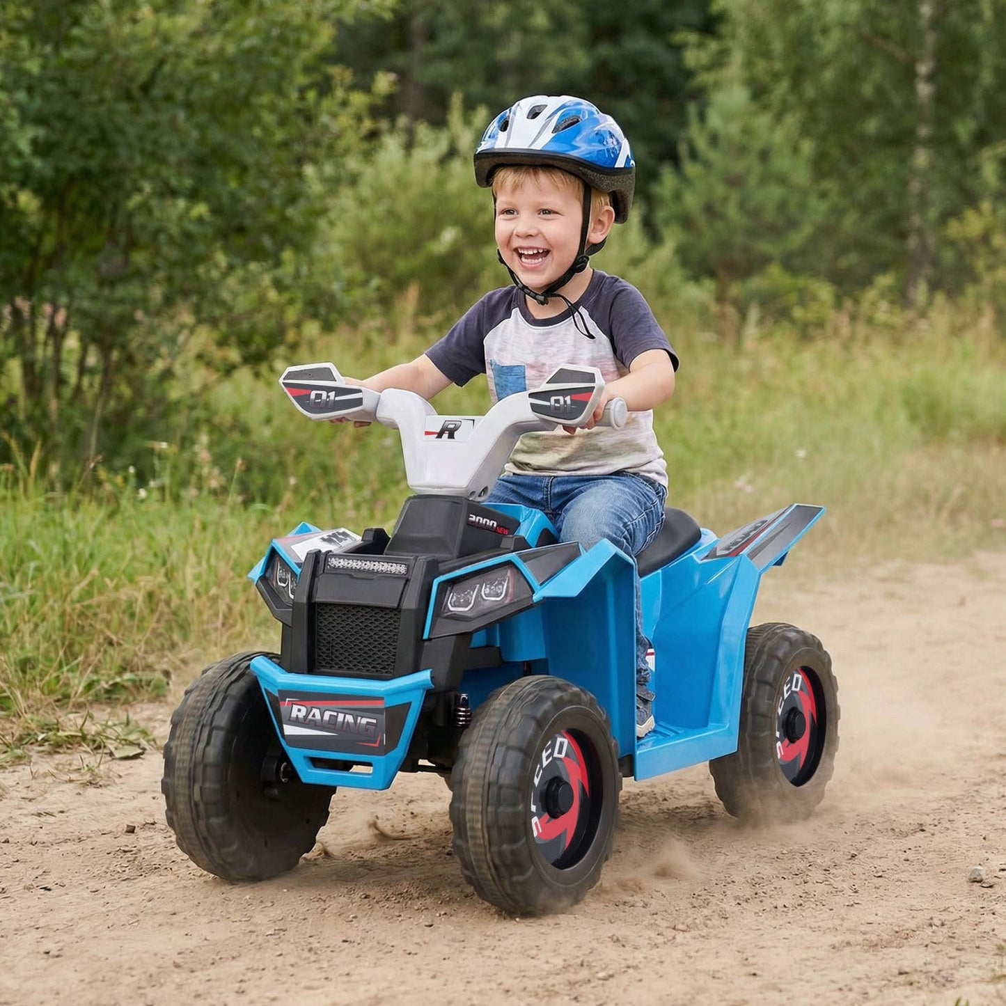 6V Kids Electric ATV Quad Car with Detachable Trailer