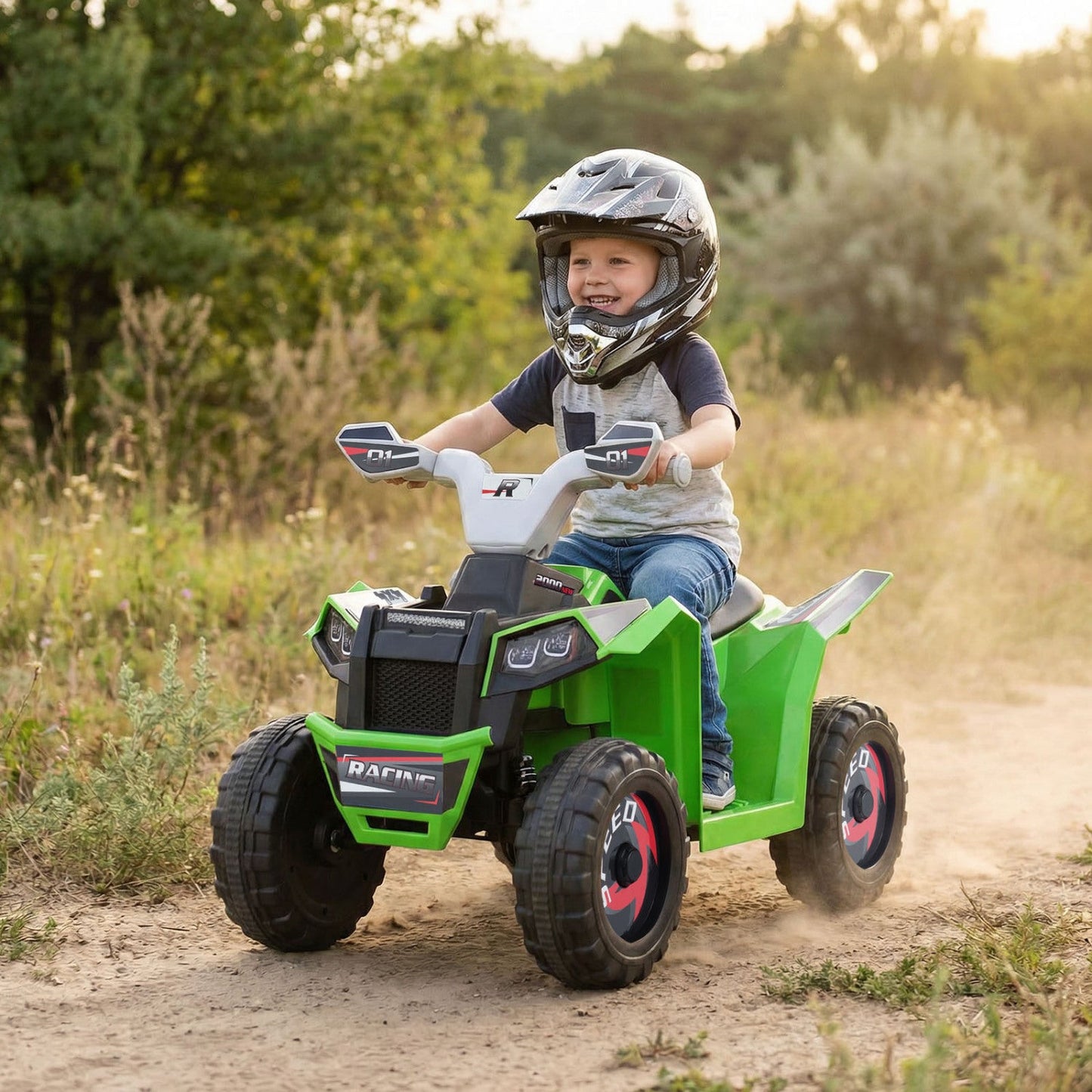 6V Kids Electric ATV Quad Car with Detachable Trailer