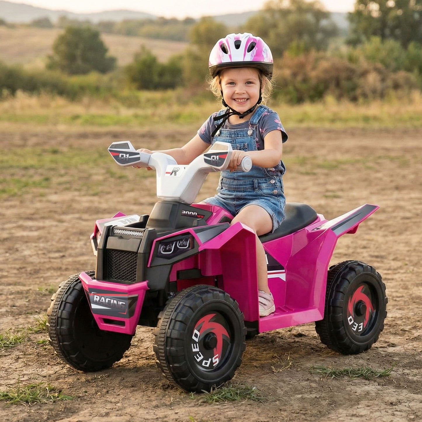 6V Kids Electric ATV Quad Car with Detachable Trailer