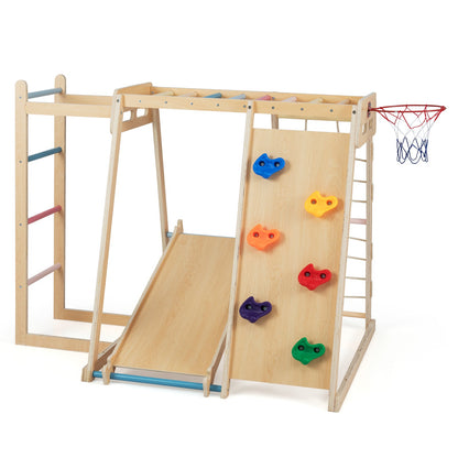 Kids Indoor Playground 6-in-1 Jungle Gym for 3-14 Years Olds