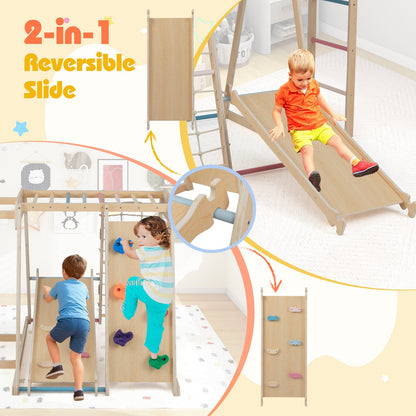 Kids Indoor Playground 6-in-1 Jungle Gym for 3-14 Years Olds