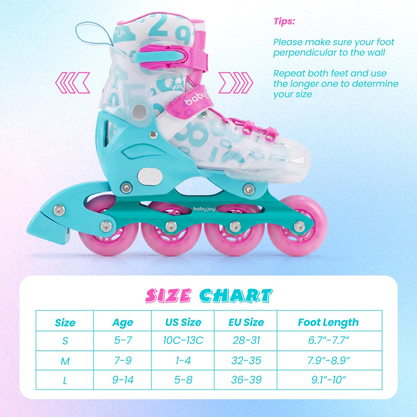 Kids Inline Skates with Light Up Wheels for Beginners Ages 9-14