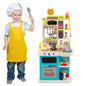 Kids Kitchen Playset Pretend Play Kitchen with Realistic Sounds and Lights