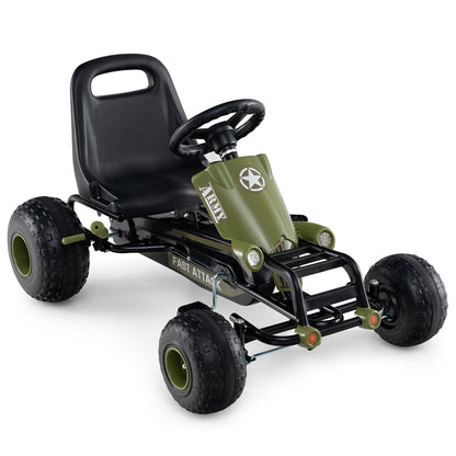 Kids Pedal Go Kart with Steering Wheel and Gear Shifter and Handbrake
