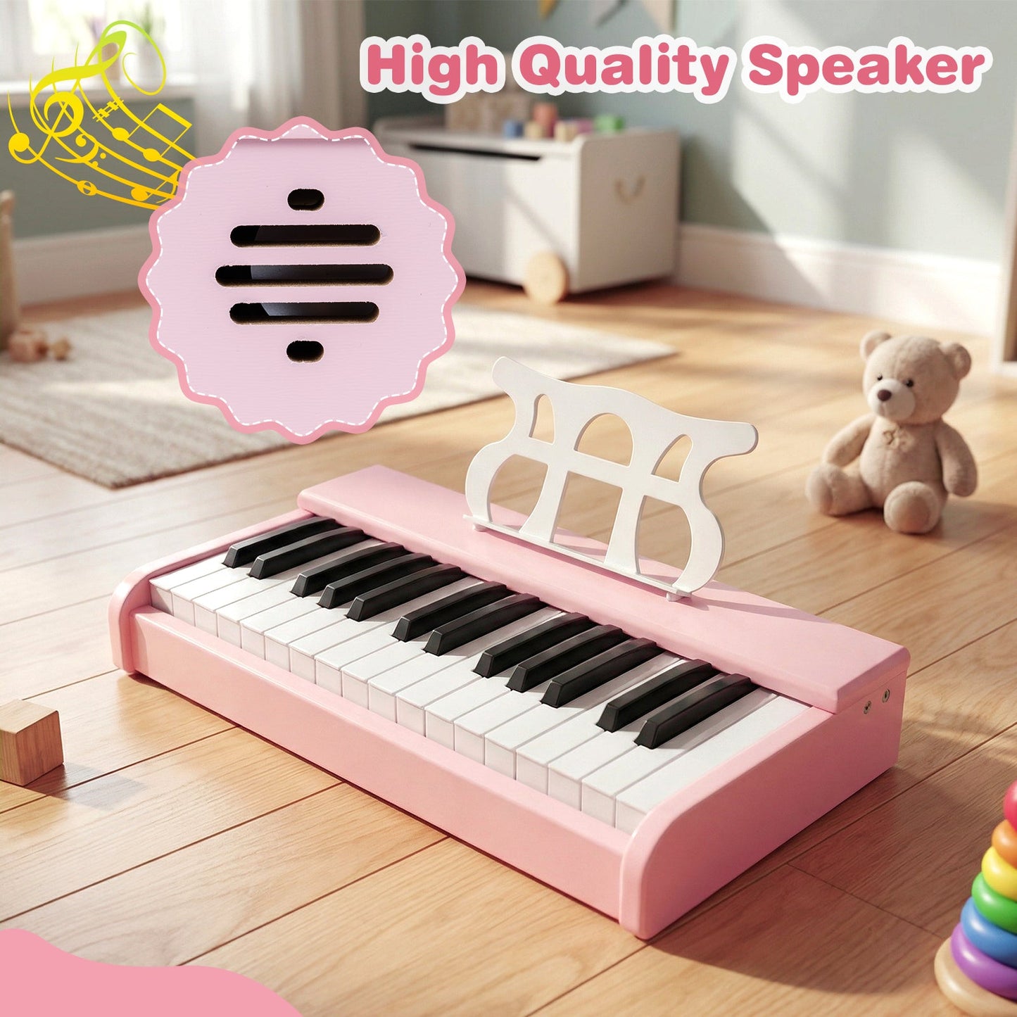 Kids Piano Keyboard 30 Keys Digital Piano with Music Stand for 3+ Years Old Beginners