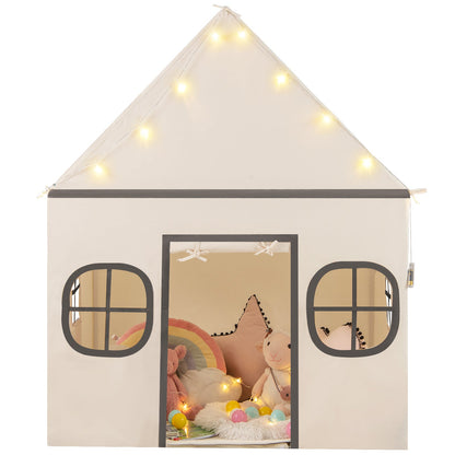 Kids Play Tent Large Playhouse with Door Curtain and Windows Star Lights