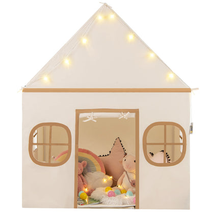 Kids Play Tent Large Playhouse with Door Curtain and Windows Star Lights